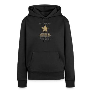 Hochbegabter Burnout-absolvent Mit Akademischem - Frauen Premium Bio Hoodie - Schwarz - Vorne - Julia (174cm)