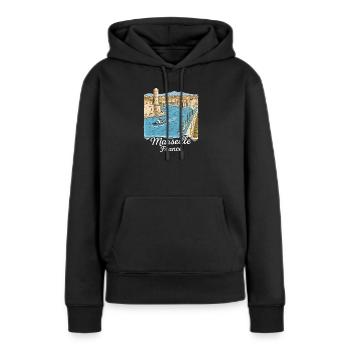 Marseille Frankreich - Frauen Premium Bio Hoodie - Schwarz - Vorne - Julia (174cm)