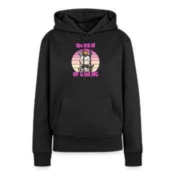 Gaming queen - Women’s Premium Organic Hoodie - black - Front - Julia (174cm)