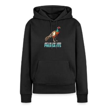 Faisans Faisan - Sweat à capuche Premium bio Femme - noir - Devant - Julia (174cm)