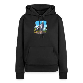 Tauben Taube - Frauen Premium Bio Hoodie - Schwarz - Vorne - Julia (174cm)