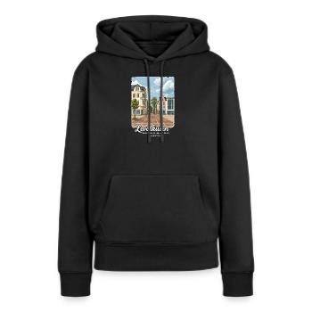 Leverkusen - Sweat à capuche Premium bio Femme - noir - Devant - Julia (174cm)