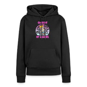 Reine paresseuse du jeu vidéo - Sweat à capuche Premium bio Femme - noir - Devant - Julia (174cm)