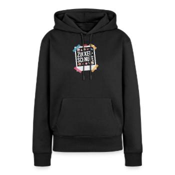 Museau sucré Dent sucrée Chocolat Sucre Museau - Sweat à capuche Premium bio Femme - noir - Devant - Julia (174cm)