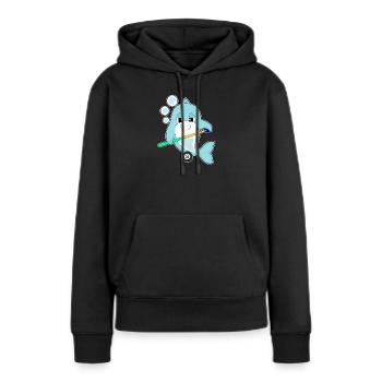 Dolphin Billiard Cue Sport - Sweat à capuche Premium bio Femme - noir - Devant - Julia (174cm)