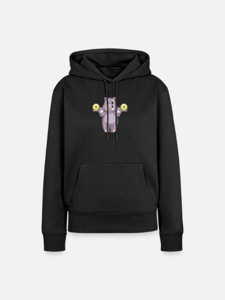 Nilpferd Billiard Queue Sport - Frauen Premium Bio Hoodie - Schwarz