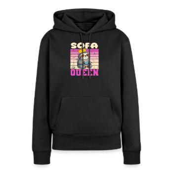 Gamerin Zocker queen - Frauen Premium Bio Hoodie - Schwarz - Vorne - Julia (174cm)