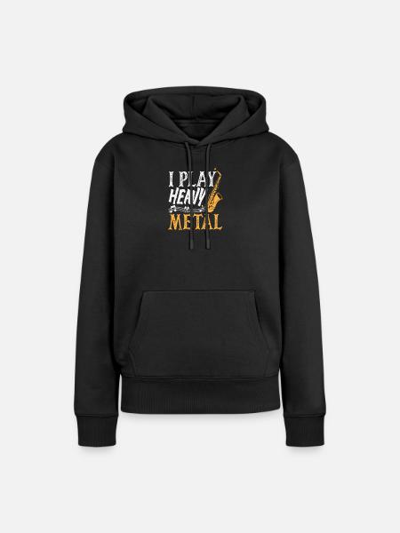 Ich Spiele Heavy Metal Saxophon Saxophonist - Frauen Premium Bio Hoodie - Schwarz
