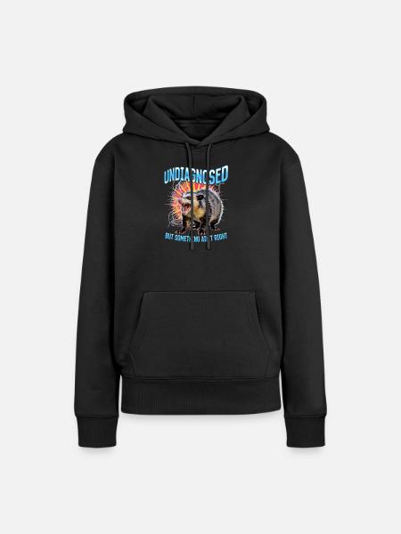 Funny Opossum - Frauen Premium Bio Hoodie - Schwarz