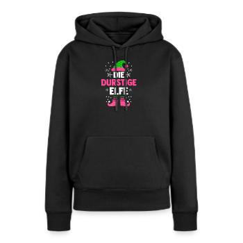 Weihnachten Die Durstige Elfe - Frauen Premium Bio Hoodie - Schwarz - Vorne - Julia (174cm)