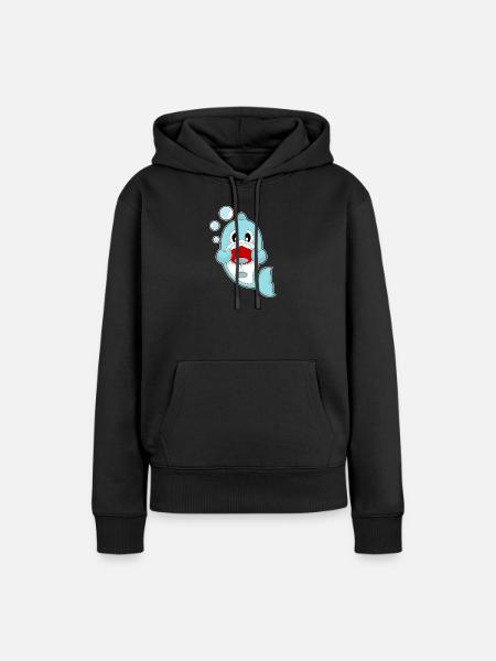 Delfin Rotwein - Frauen Premium Bio Hoodie - Schwarz