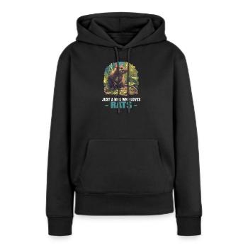 Rat Rat - Sweat à capuche Premium bio Femme - noir - Devant - Julia (174cm)