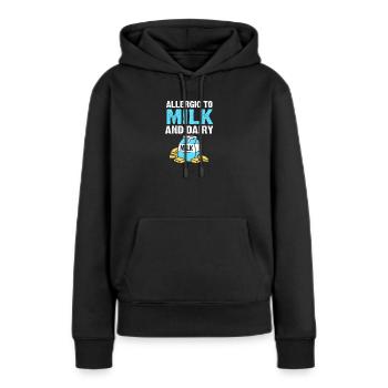 Allergie alimentaire - Sweat à capuche Premium bio Femme - noir - Devant - Julia (174cm)