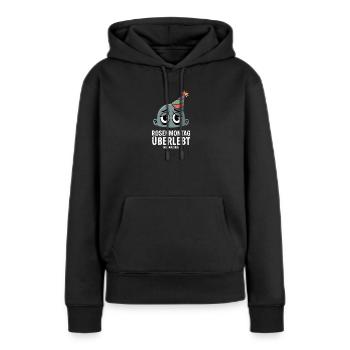 Le Lundi gras survit au carnaval de la gueule de bois édition 2026 - Sweat à capuche Premium bio Femme - noir - Devant - Julia (174cm)