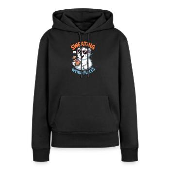 Dictions de transpiration Drôle de cadeau de transpiration - Sweat à capuche Premium bio Femme - noir - Devant - Julia (174cm)