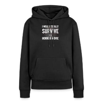 Fans de films d’horreur d’horreur Halloween Film d’horreur - Sweat à capuche Premium bio Femme - noir - Devant - Julia (174cm)