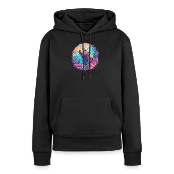 Lions de mer Lion de mer - Sweat à capuche Premium bio Femme - noir - Devant - Julia (174cm)