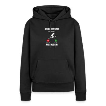 Appel combiné nordique - Sweat à capuche Premium bio Femme - noir - Devant - Julia (174cm)