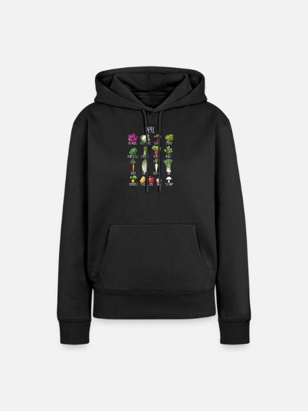 Hobby Garten April Obst & Gemüse für grüne Daumen - Frauen Premium Bio Hoodie - Schwarz