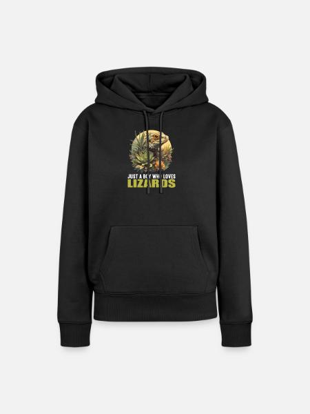 Eidechsen Eidechse - Frauen Premium Bio Hoodie - Schwarz