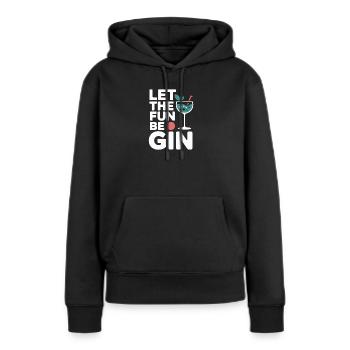 Gin Que le plaisir soit Gin & Tonic Fête des Amateurs Gin - Sweat à capuche Premium bio Femme - noir - Devant - Julia (174cm)