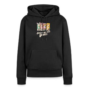 Just an egg-cited Goose Panels - Frauen Premium Bio Hoodie - Schwarz - Vorne - Julia (174cm)
