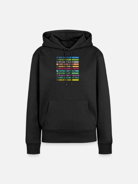 Bunte Wissenschafts Statements - Frauen Premium Bio Hoodie - Schwarz
