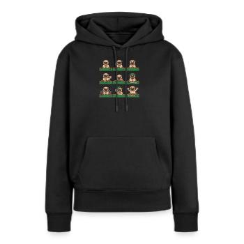 Lustiger Mops Poker Kartenspiel Hund - Frauen Premium Bio Hoodie - Schwarz - Vorne - Julia (174cm)