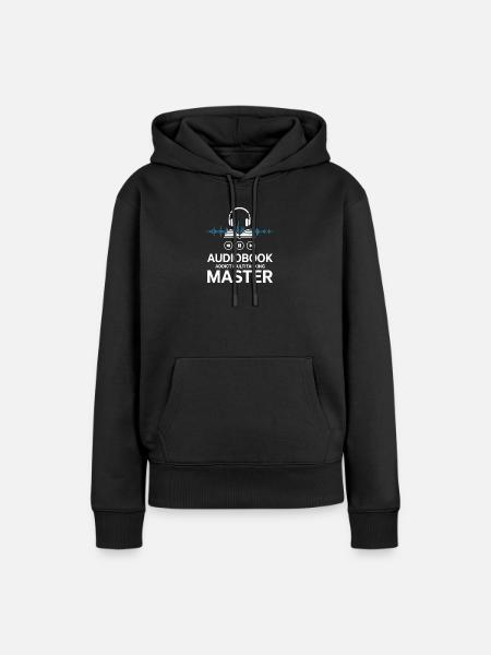 Hörbuch Spruch - Audiobook Addict Multitasking - Frauen Premium Bio Hoodie - Schwarz
