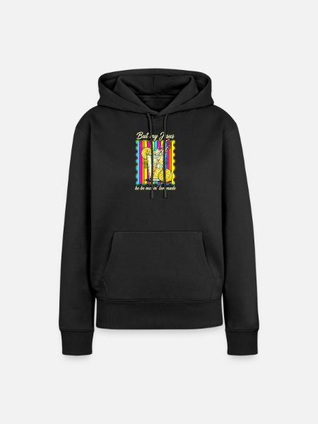 Jesus macht Limonade – Bunter Retro-Print - Frauen Premium Bio Hoodie - Schwarz
