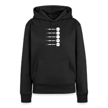 Dartpfeile - Frauen Premium Bio Hoodie - Schwarz - Vorne - Julia (174cm)