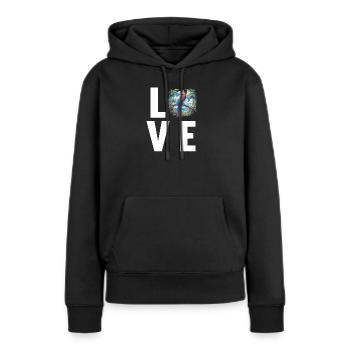 Aras Ara - Frauen Premium Bio Hoodie - Schwarz - Vorne - Julia (174cm)
