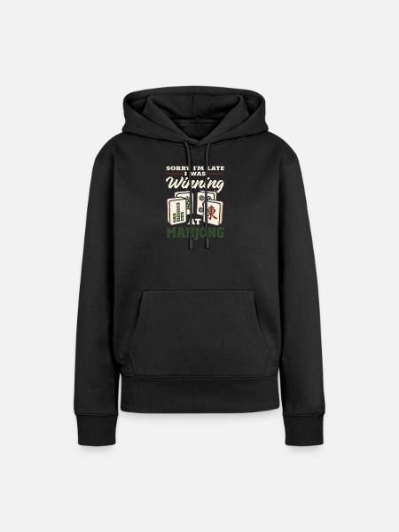 Es Ist Mahjong-zeit - Frauen Premium Bio Hoodie - Schwarz