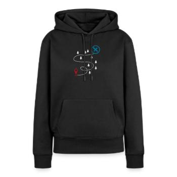 Adventure Trail Map Geocaching Graphic - Frauen Premium Bio Hoodie - Schwarz - Vorne - Julia (174cm)