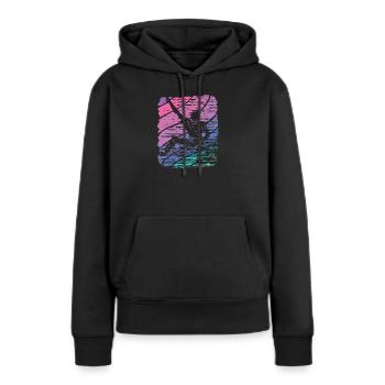 Bloc de bloc de Boulderer - Sweat à capuche Premium bio Femme - noir - Devant - Julia (174cm)