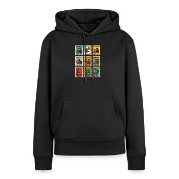 Stamps Baby Monkey Punch - Frauen Premium Bio Hoodie - Schwarz - Vorne - Julia (174cm)