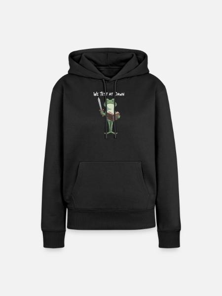 Dawn Test Froschritter - Frauen Premium Bio Hoodie - Schwarz
