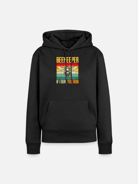 Beekeeper Regenbogenbiene Imker Imkerei Geschenk - Frauen Premium Bio Hoodie - Schwarz