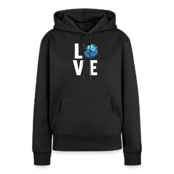 Raies Manta Raies - Sweat à capuche Premium bio Femme - noir - Devant - Julia (174cm)