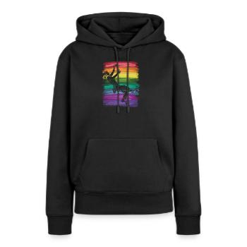 Bloc de bloc de Boulderer - Sweat à capuche Premium bio Femme - noir - Devant - Julia (174cm)