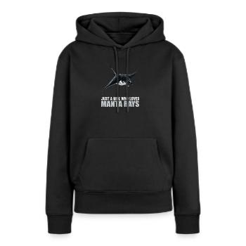 Raies Manta Raies - Sweat à capuche Premium bio Femme - noir - Devant - Julia (174cm)