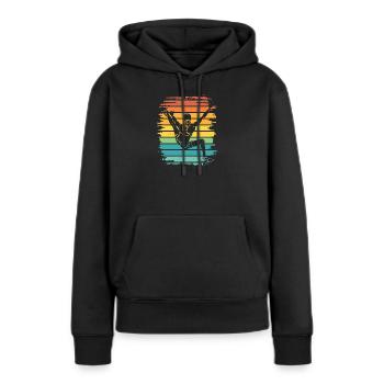 Bloc de bloc de Boulderer - Sweat à capuche Premium bio Femme - noir - Devant - Julia (174cm)
