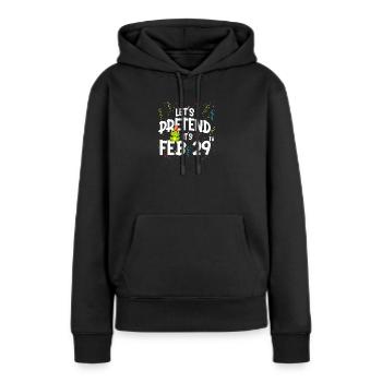 Schalttag-Froschparty - Frauen Premium Bio Hoodie - Schwarz - Vorne - Julia (174cm)