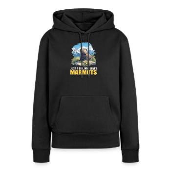 Murmeltiere Murmeltier - Frauen Premium Bio Hoodie - Schwarz - Vorne - Julia (174cm)