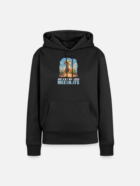 Meerkat Erdmännchen - Frauen Premium Bio Hoodie - Schwarz