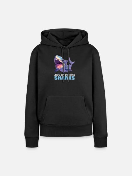 Haie Hai - Frauen Premium Bio Hoodie - Schwarz