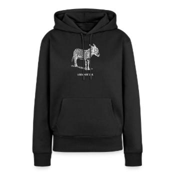 Liebenswert stur. - Frauen Premium Bio Hoodie - Schwarz - Vorne - Julia (174cm)