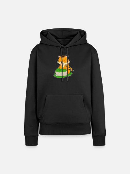 Süßer Tiger - Frauen Premium Bio Hoodie - Schwarz