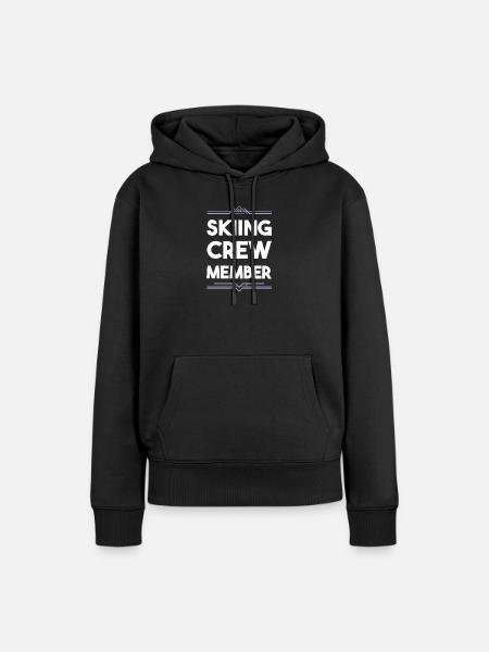 Skiing Crew - Frauen Premium Bio Hoodie - Schwarz