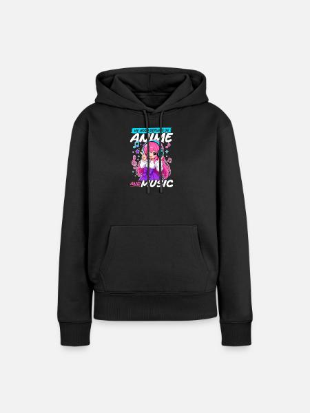 Anime and Music Chibi - Frauen Premium Bio Hoodie - Schwarz